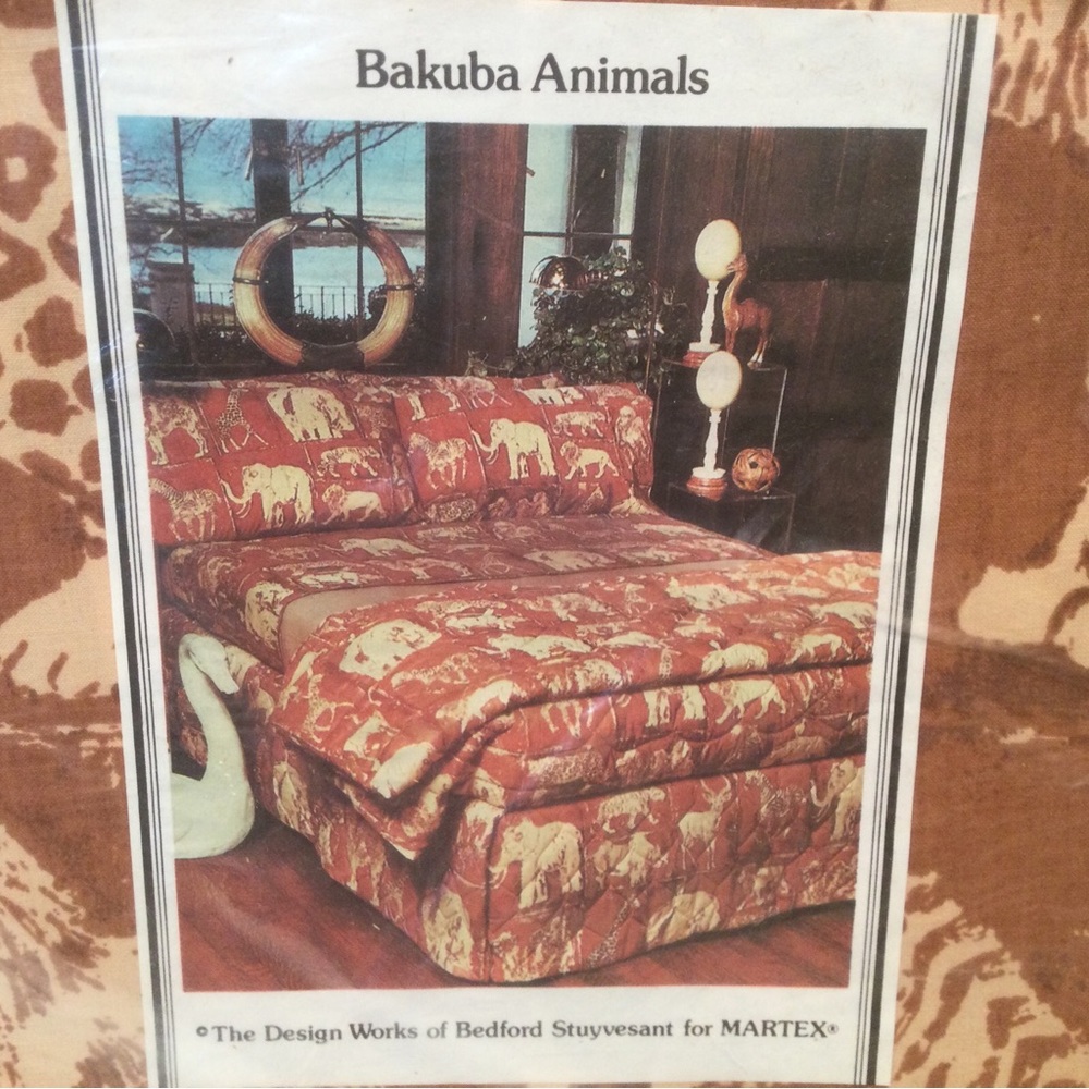 Martex Bakuba Animals Twin Flat Sheet Jungle Safari Leopard Rhino Zebra Lion Ape - Picture 2 of 4